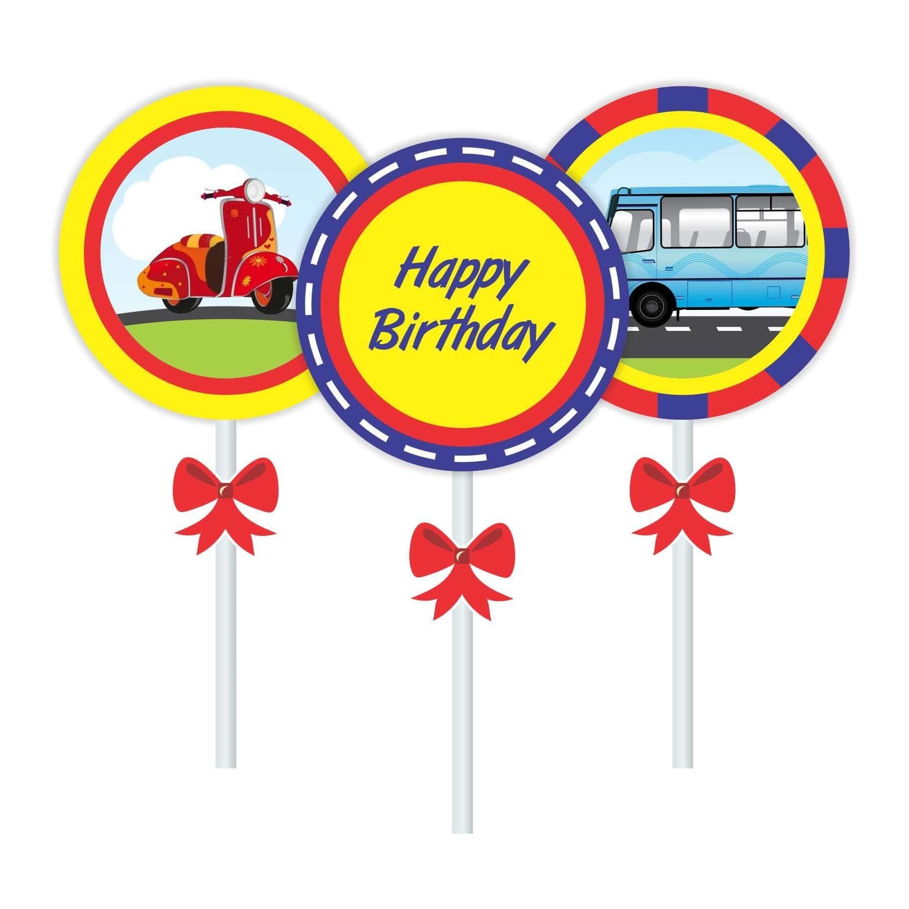 Transport theme Cupcake Toppers THEME PARTIES Pretty UR Party