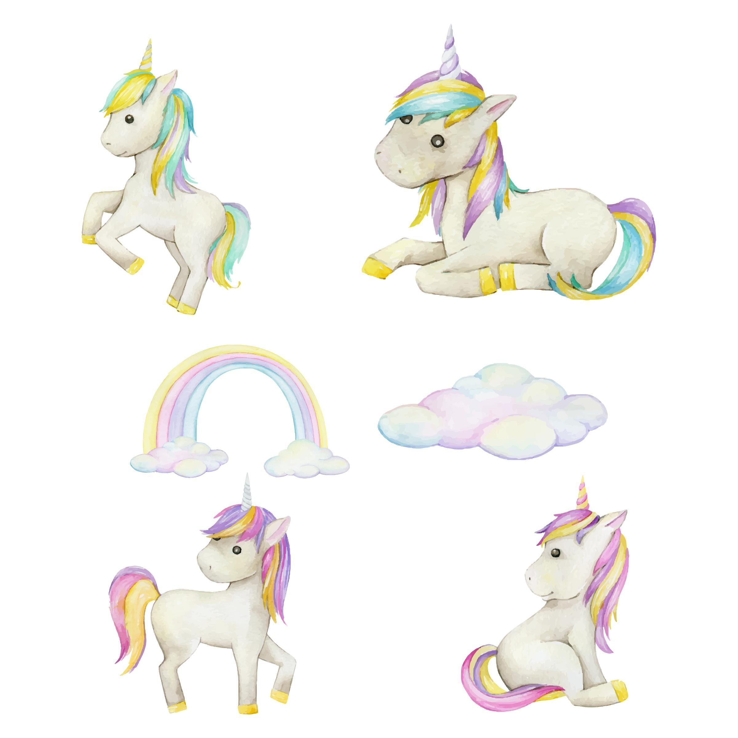 Unicorn Theme Cutouts - Watercolour THEME PARTIES Pretty UR Party