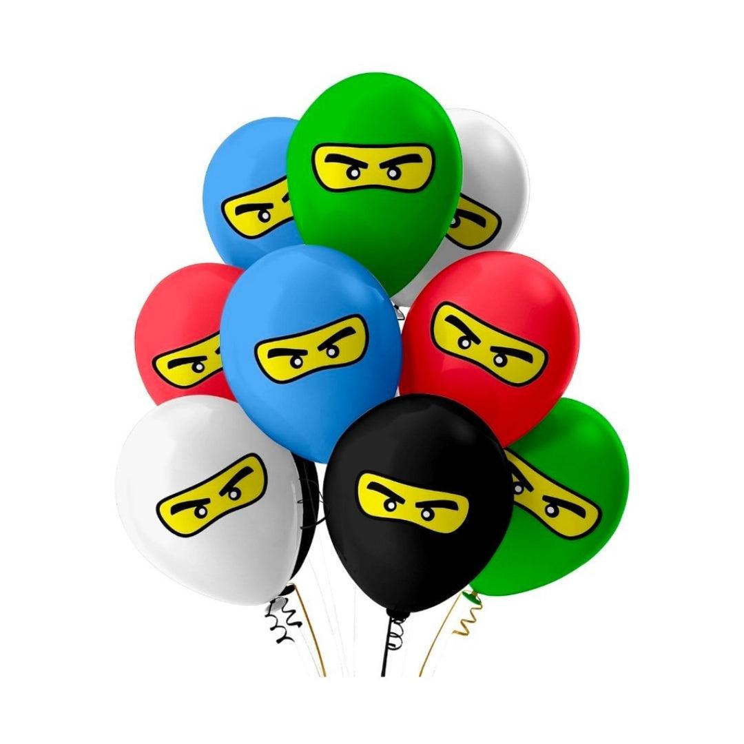 Ninjago Printed Latex Balloons - Pack of 10 ALL PARTY SUPPLIES Pretty UR Party