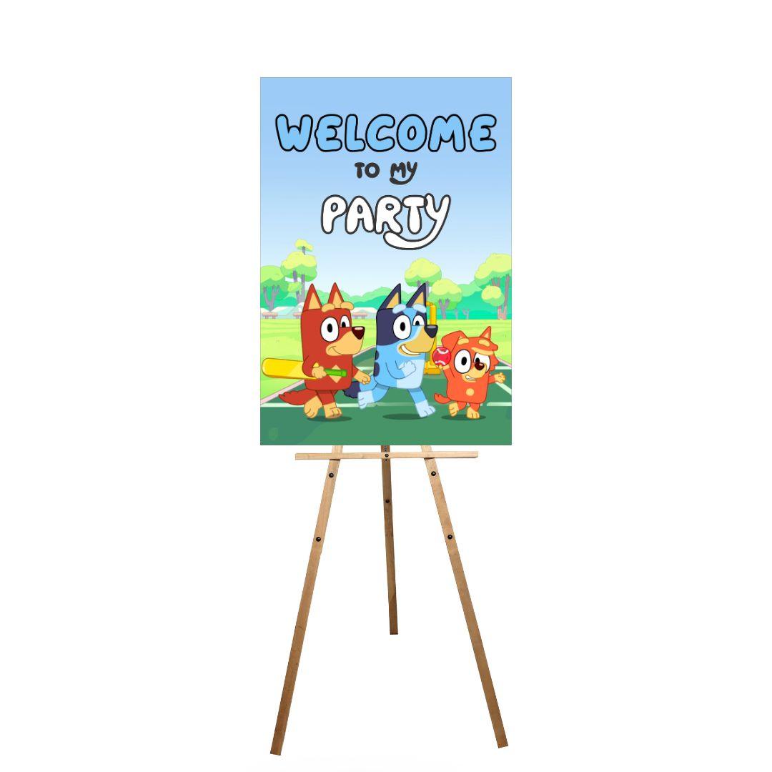 Bluey Welcome Poster / Board THEME PARTIES Pretty UR Party