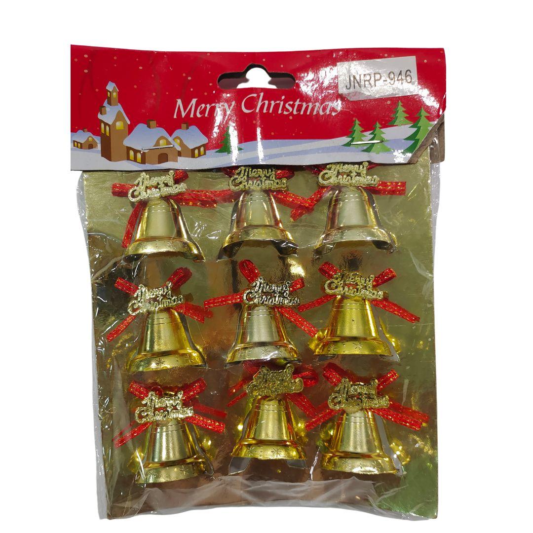 Christmas Bells with Bow Hanging Ornaments | Tree Hanging Decorations - 9 pcs DECORATIONS Pretty UR Party