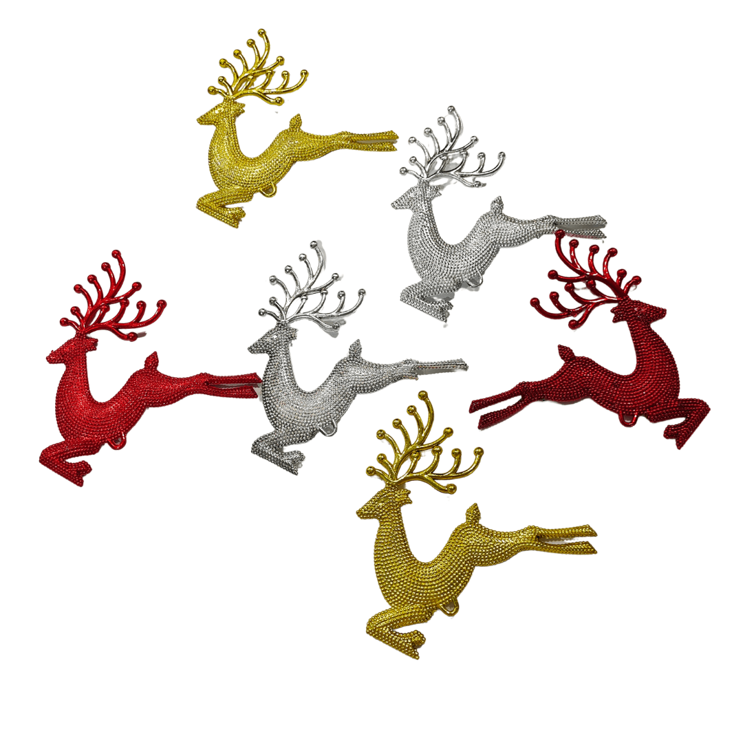 Christmas Reindeer Hanging Ornaments | Tree Hanging Decorations - 6 pcs DECORATIONS Pretty UR Party