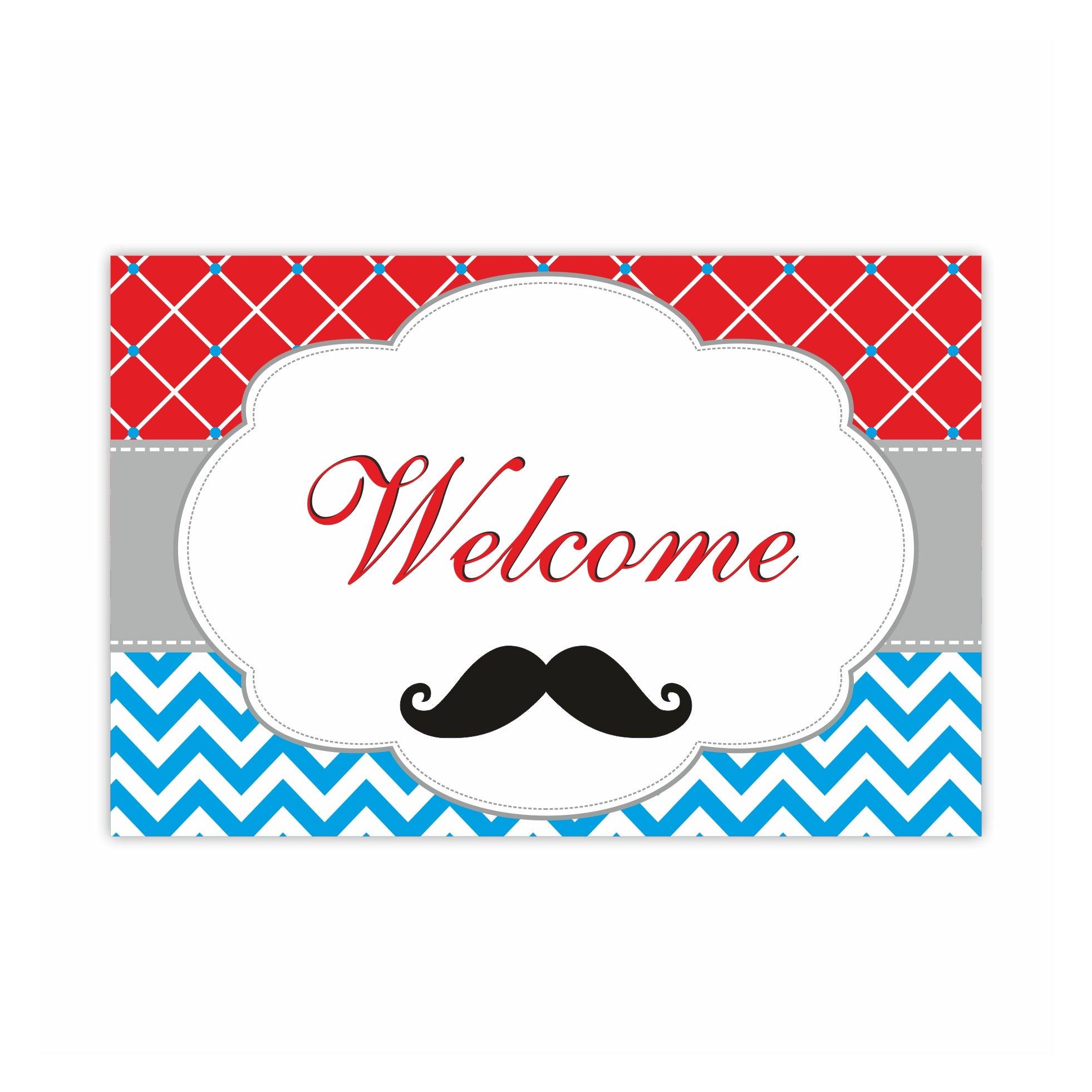 Moustache Entrance Banner / Door Sign THEME PARTIES Pretty UR Party