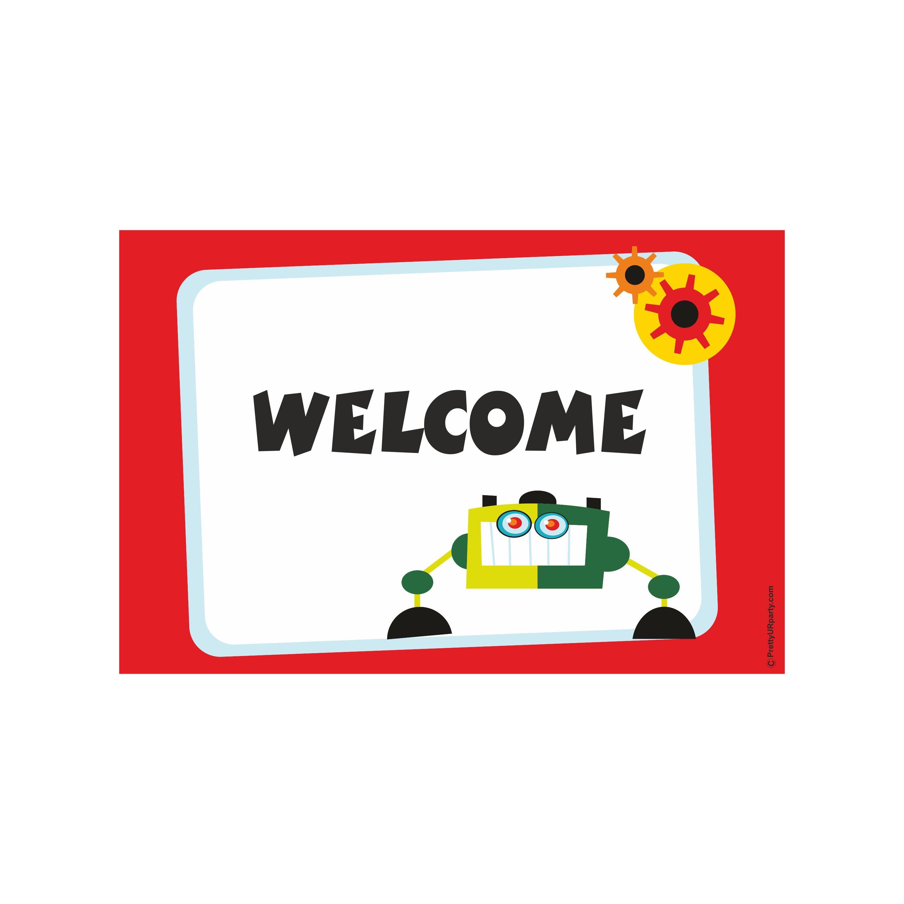 Robot Theme Entrance Banner / Door Sign THEME PARTIES Pretty UR Party