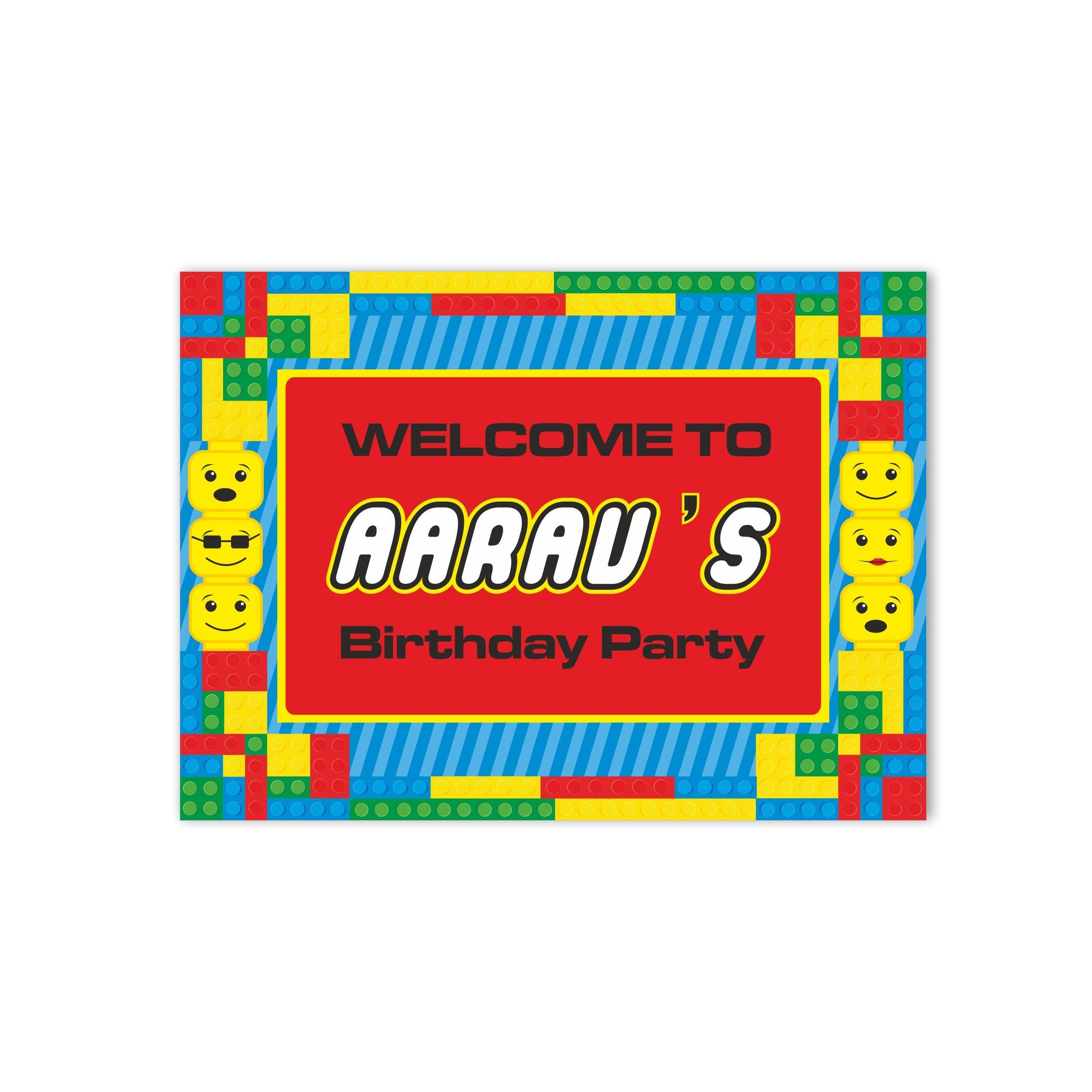 Lego inspired Entrance Banner / Door Sign THEME PARTIES Pretty UR Party
