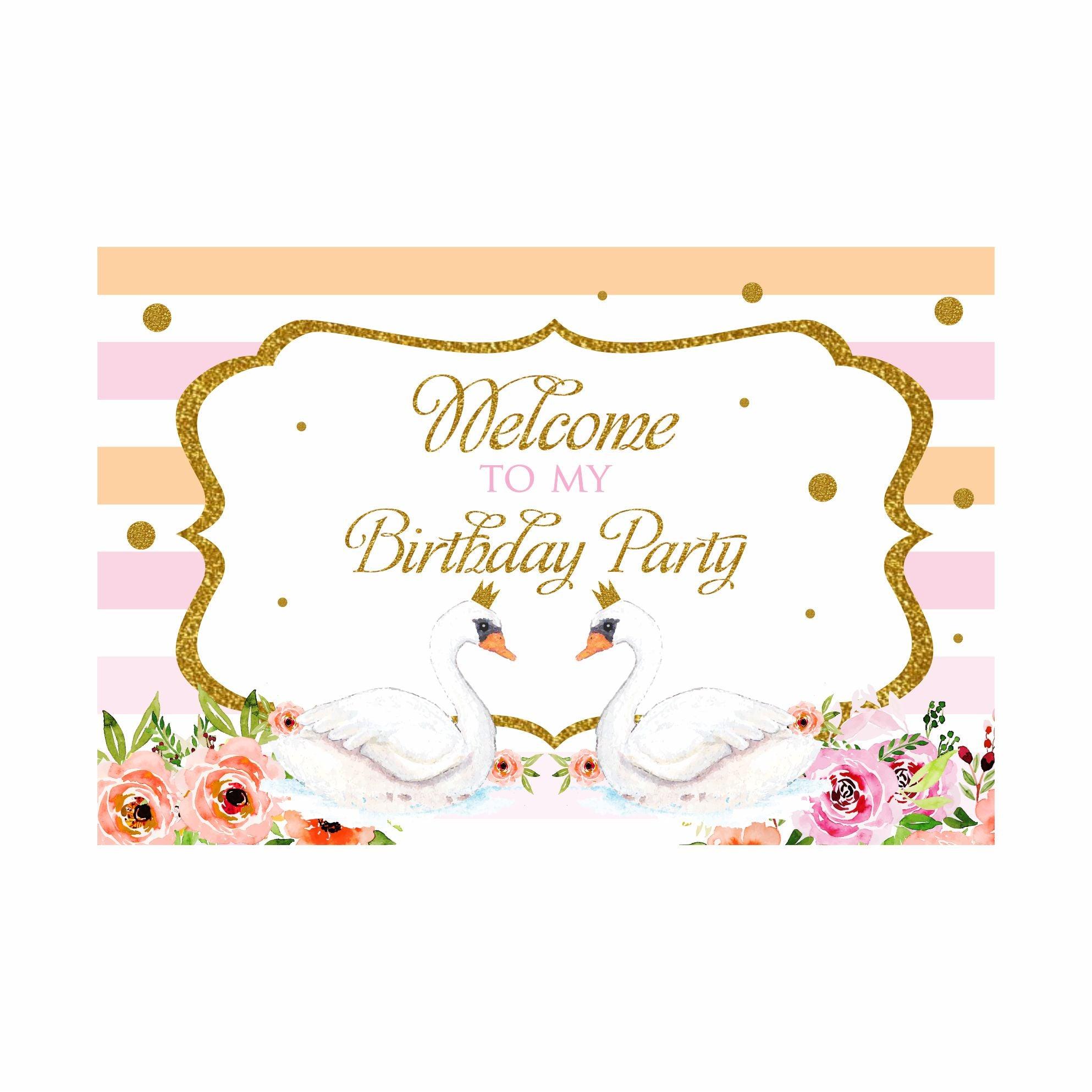 Swan Theme Entrance Banner / Door Sign THEME PARTIES Pretty UR Party