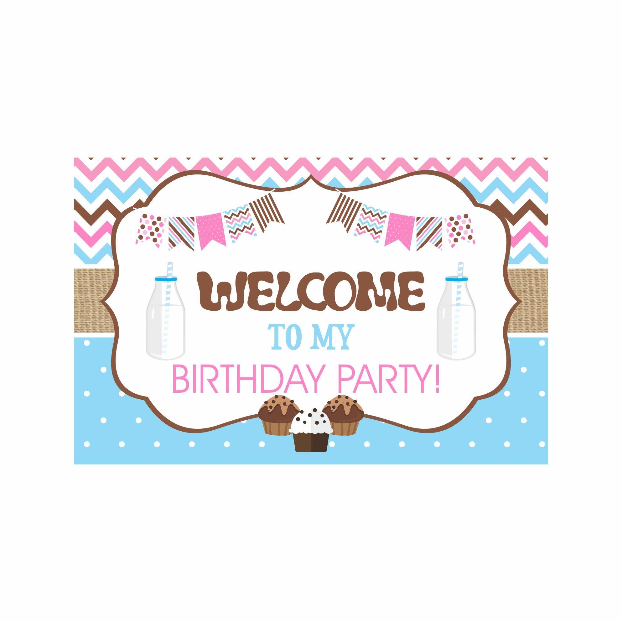 Milk and Cookies Theme Entrance Banner / Door Sign THEME PARTIES Pretty UR Party