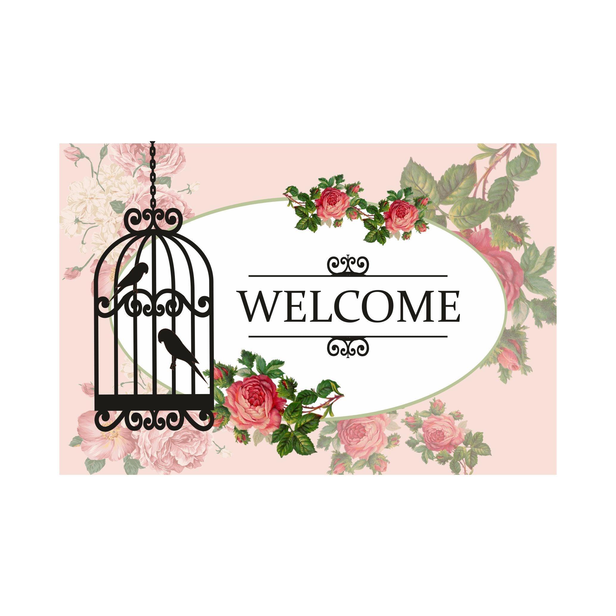 Pink Floral and Bird Cage Entrance Banner / Door Sign THEME PARTIES Pretty UR Party