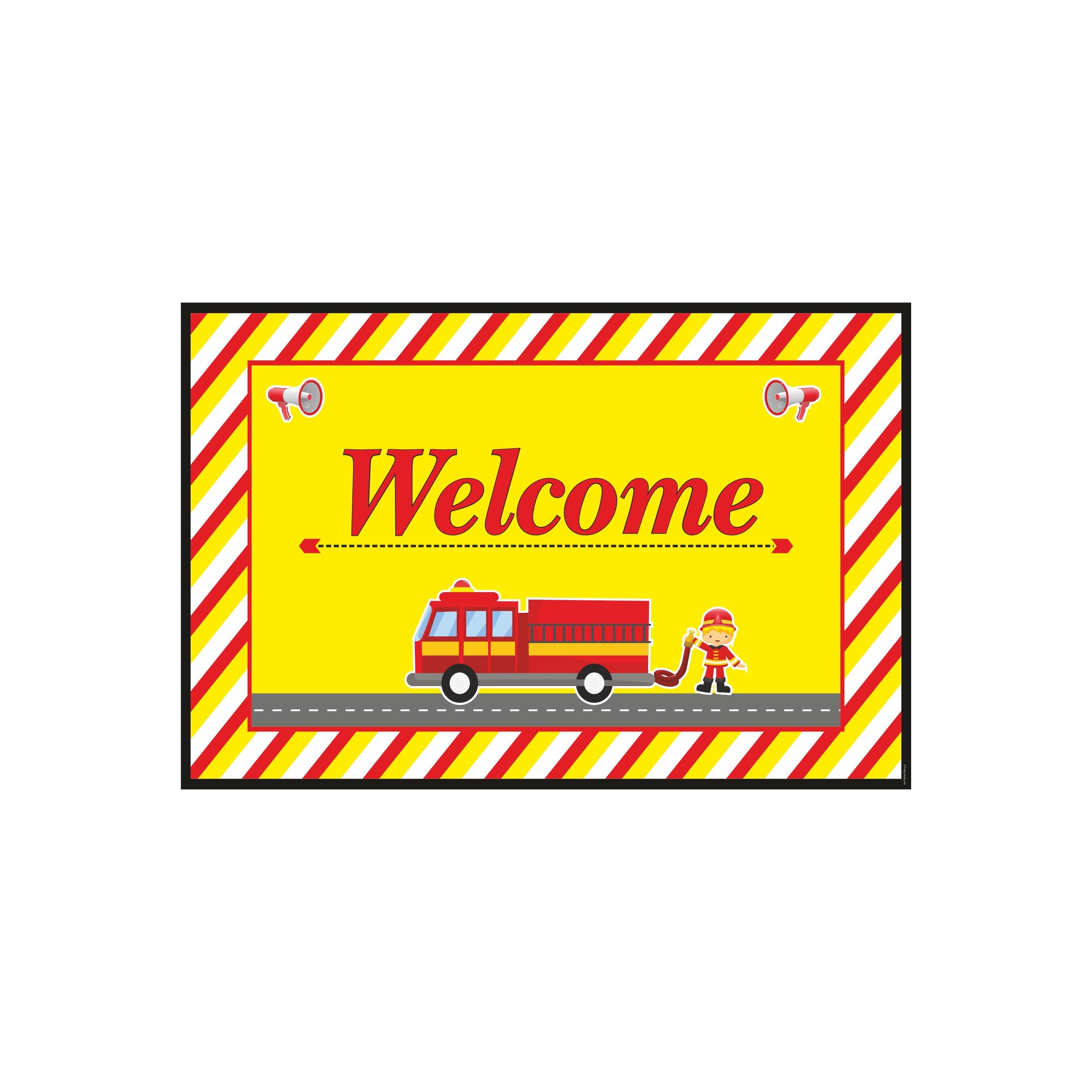Fire Truck Entrance Banner / Door Sign THEME PARTIES Pretty UR Party