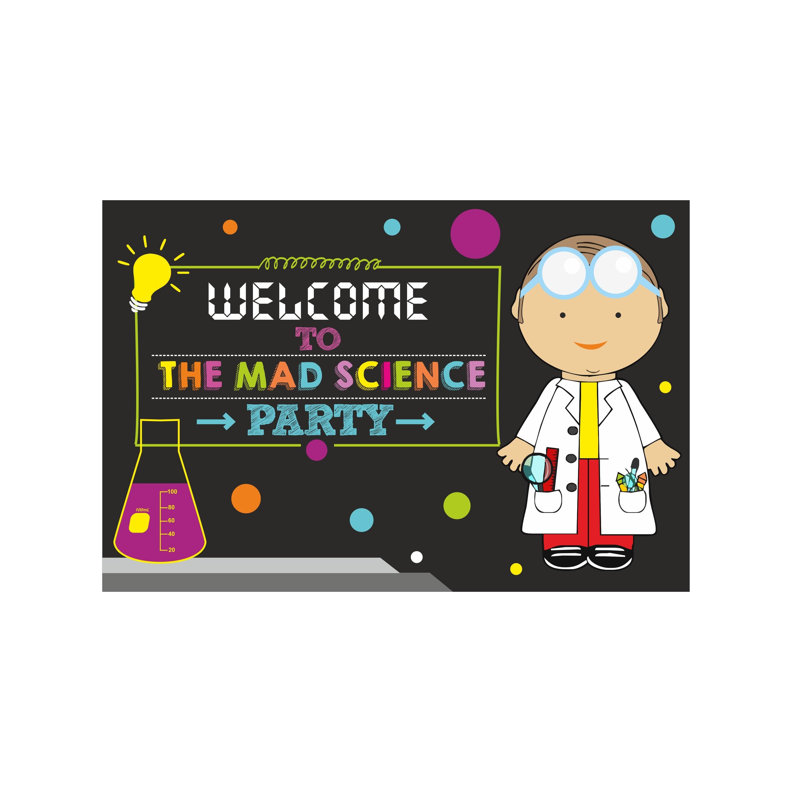 Mad Scientist Entrance Banner / Door Sign THEME PARTIES Pretty UR Party