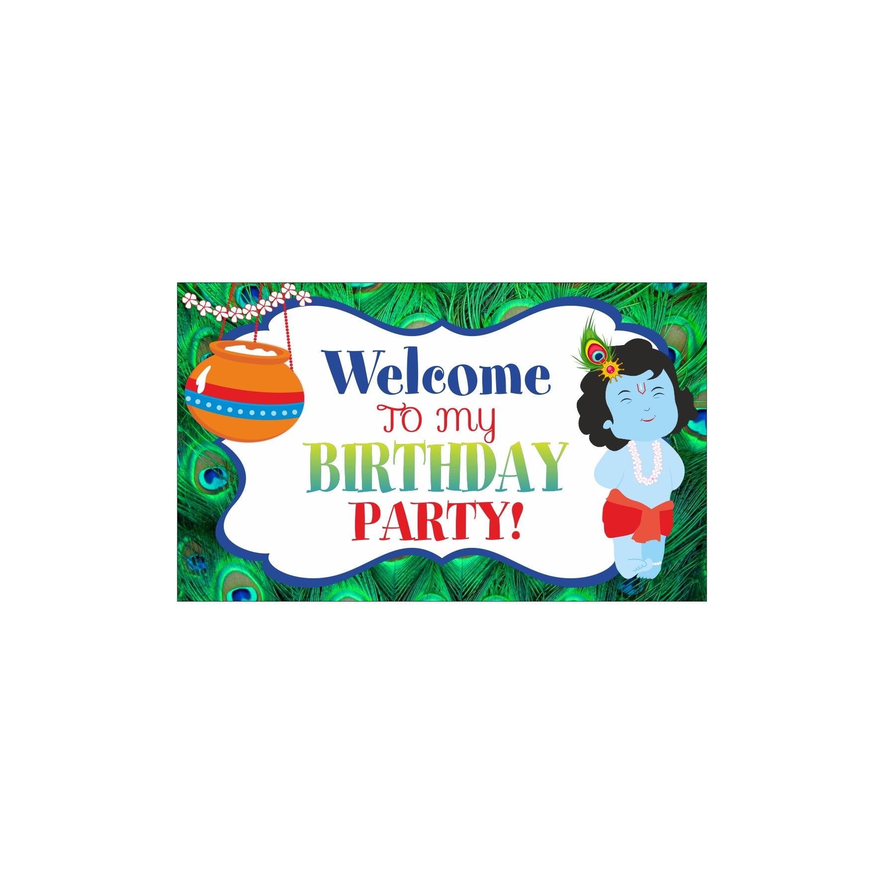 Krishna Theme Entrance Banner / Door Sign  Pretty UR Party