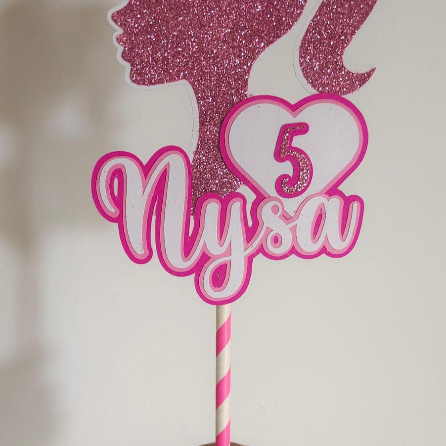 Barbie theme Cake Topper HANDCRAFTED Pretty UR Party