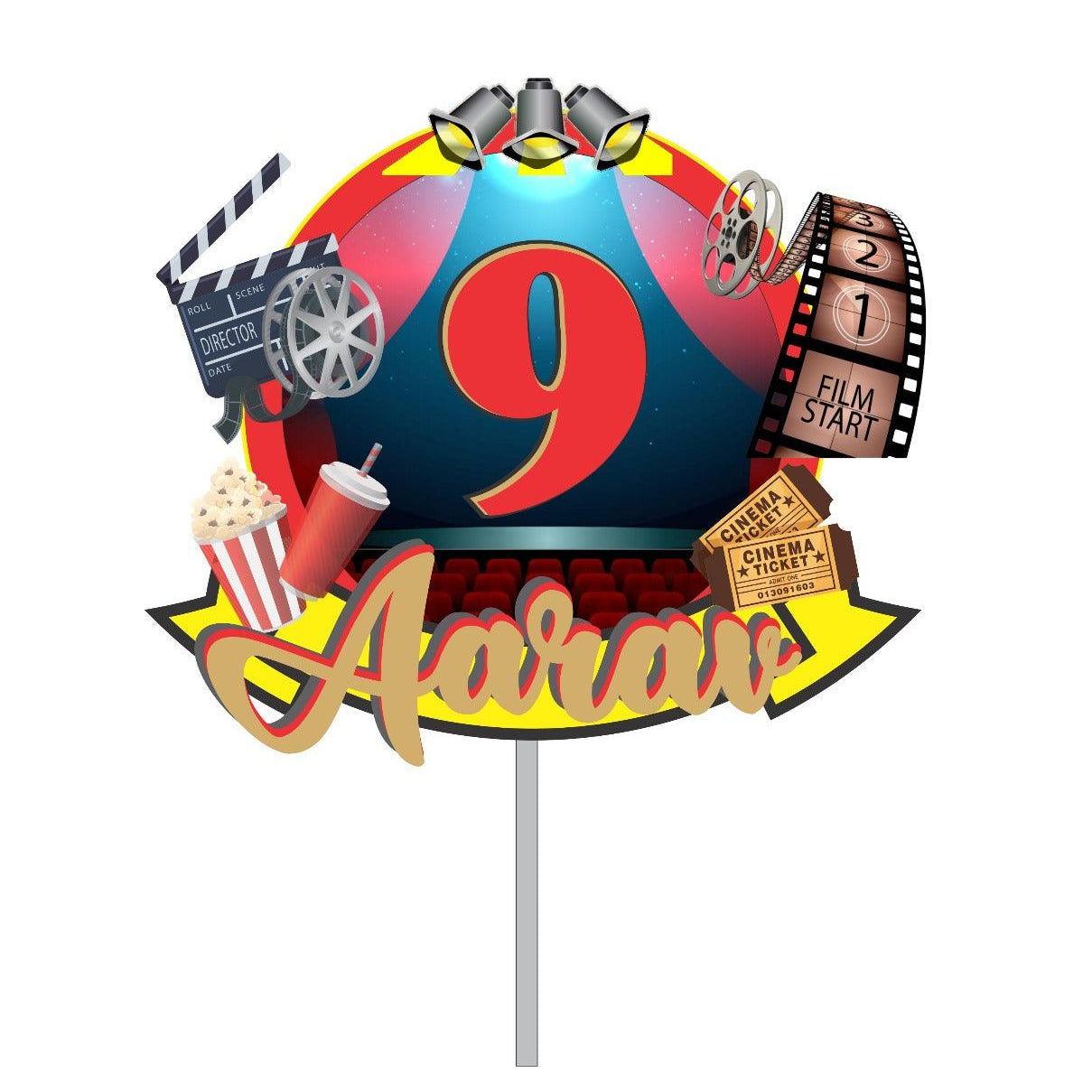 Movie themed Cake Topper HANDCRAFTED Pretty UR Party