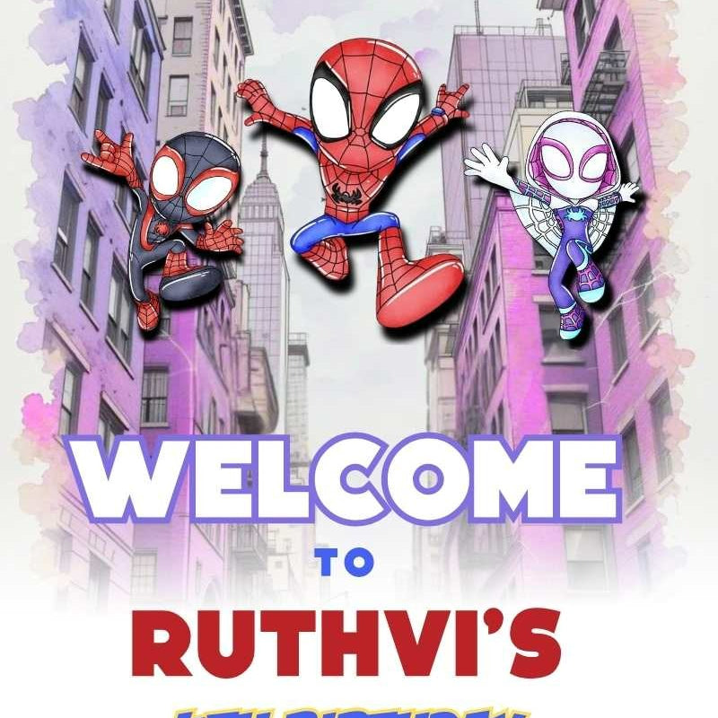 Spidey & Friends theme Welcome Poster / Board Spidey & Friends theme Welcome Poster / Board