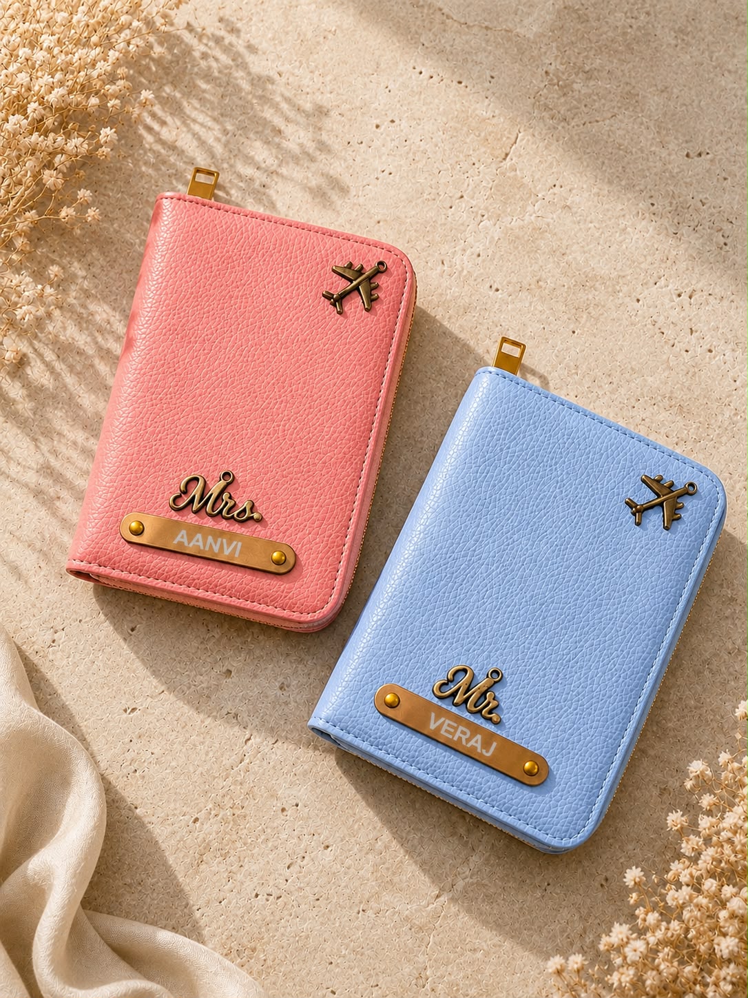 Personalised Passport Cover + Bhai Bhabhi Rakhi & Bracelet Combo Personalised Passport Cover + Bhai Bhabhi Rakhi & Bracelet Combo