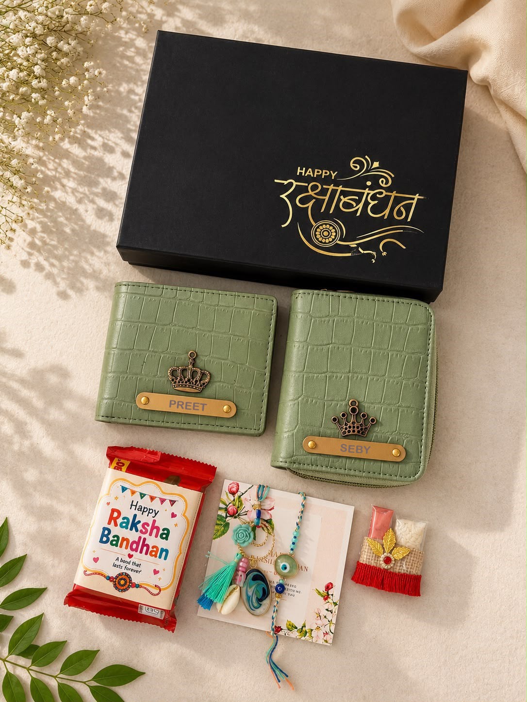 Bhai - Bhabhi Rakhi Wallet Combo Bhai - Bhabhi Rakhi Wallet Combo