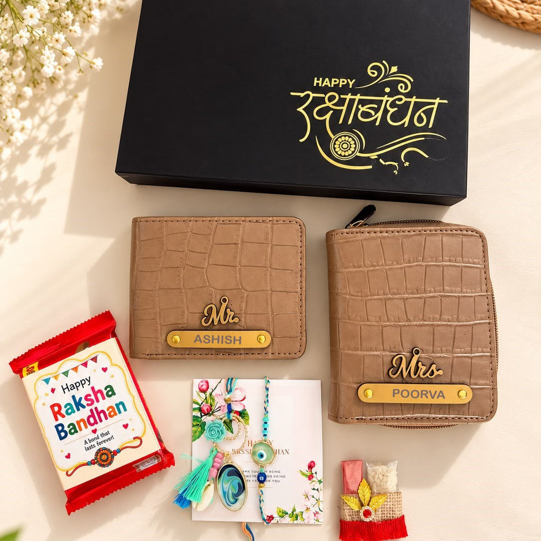 Bhai - Bhabhi Rakhi Wallet Combo Bhai - Bhabhi Rakhi Wallet Combo