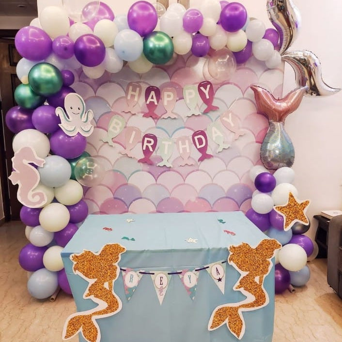 Aqua Mermaid Party Theme Decorations