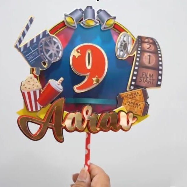 Movie themed Cake Topper HANDCRAFTED Pretty UR Party