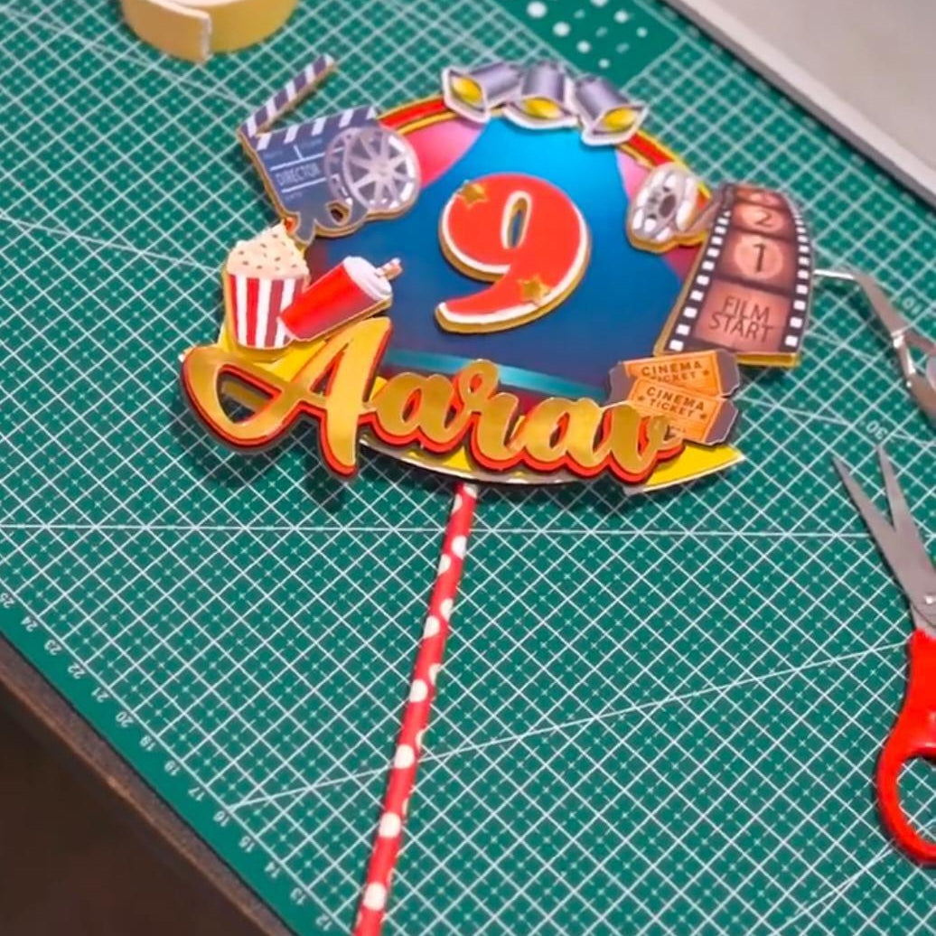 Movie themed Cake Topper HANDCRAFTED Pretty UR Party