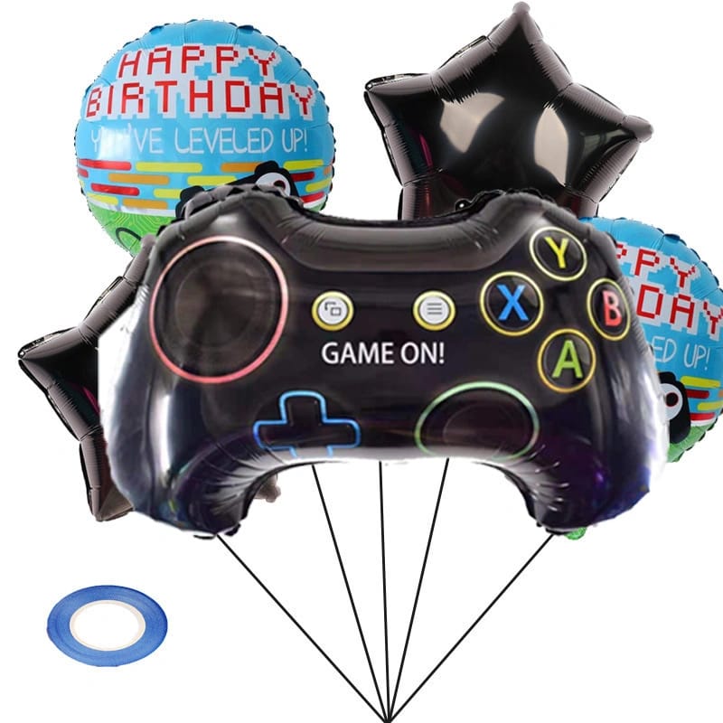 Gaming theme Foil Balloons - Pack of 5 BALLOONS PRETTY UR PARTY
