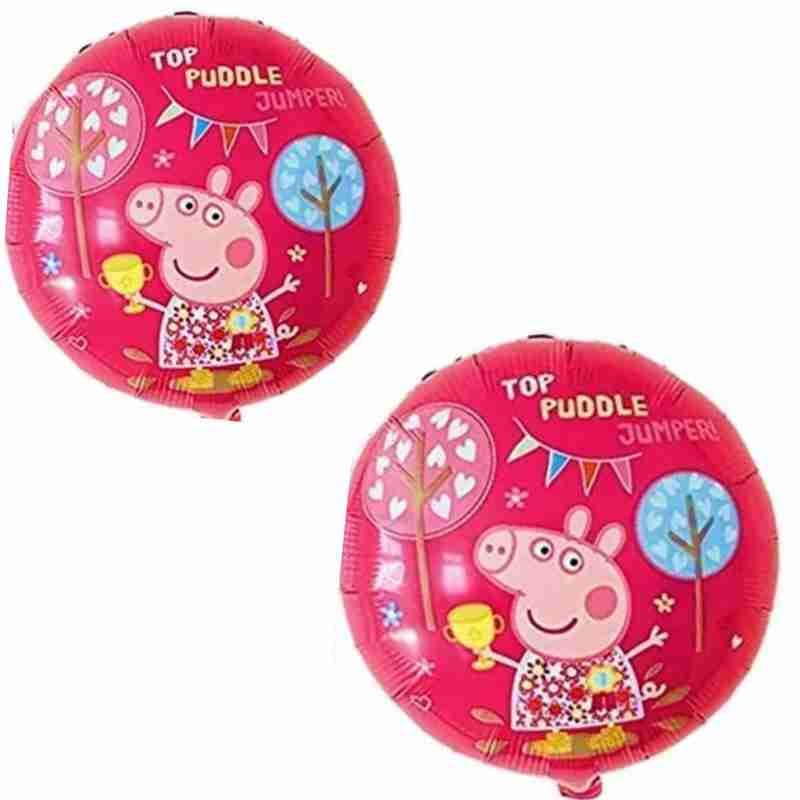 Peppa Pig theme Foil Balloons - Pack of 5 BALLOONS PRETTY UR PARTY
