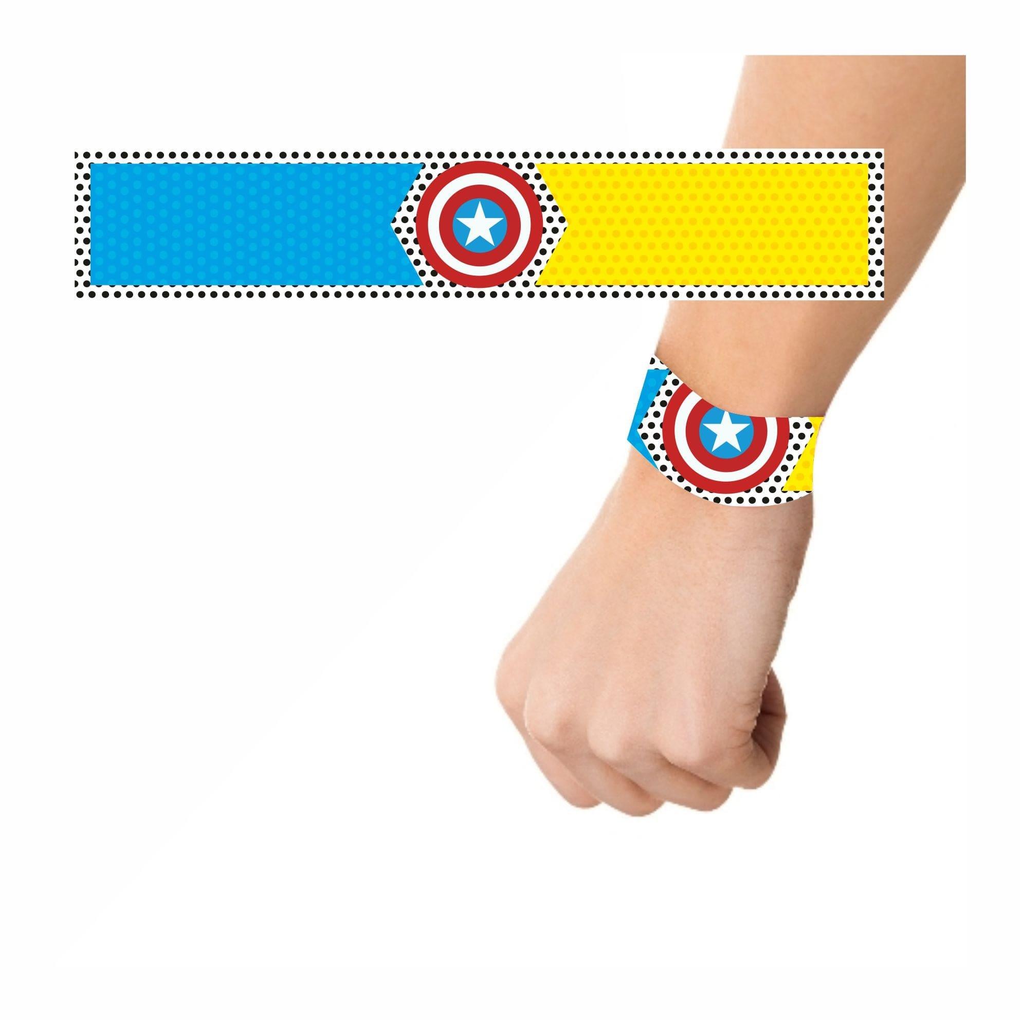 Superhero theme Wrist Bands - Pack of 10 THEME PARTIES Pretty UR Party