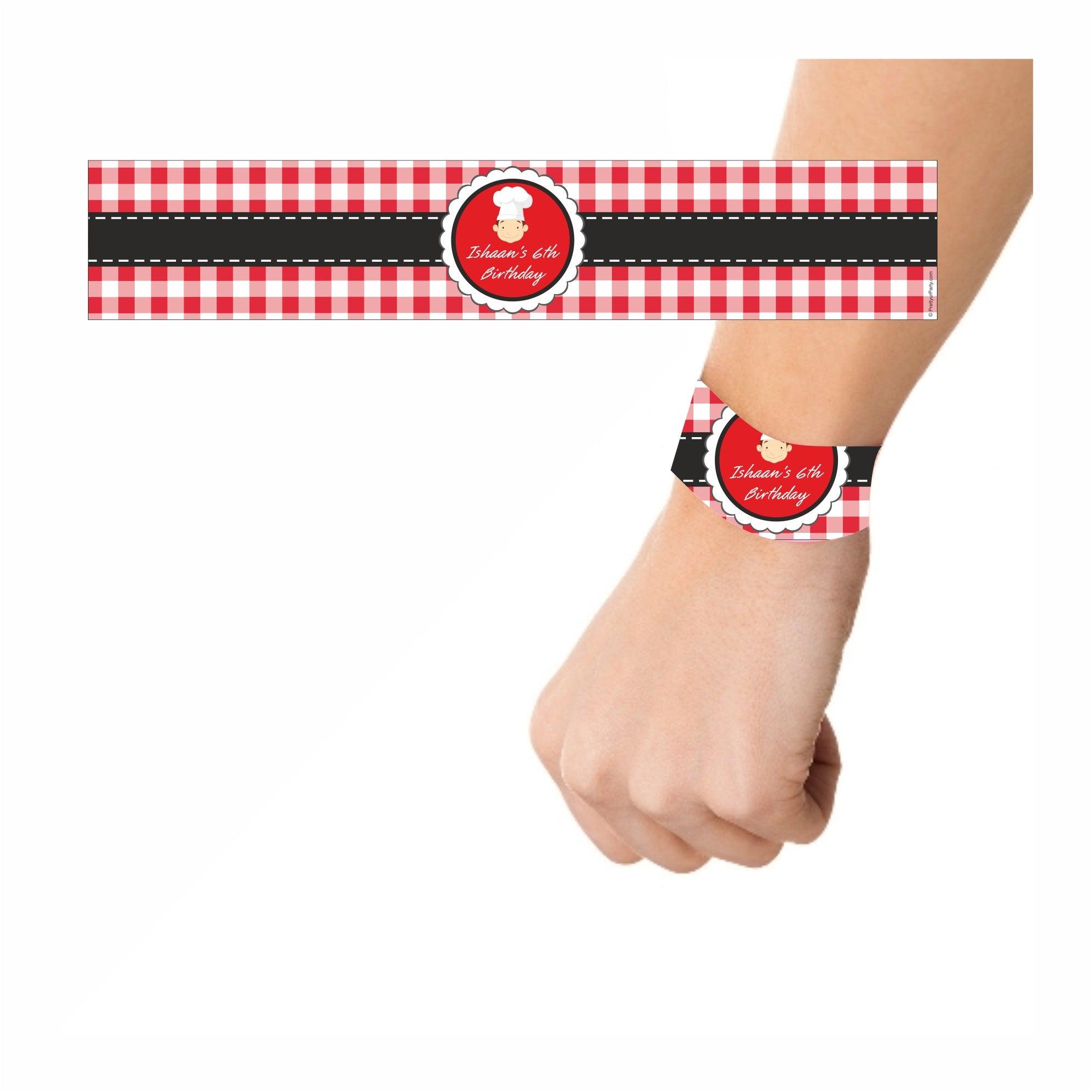 Little Chef Red Wrist Bands - - Pack of 10 THEME PARTIES Pretty UR Party