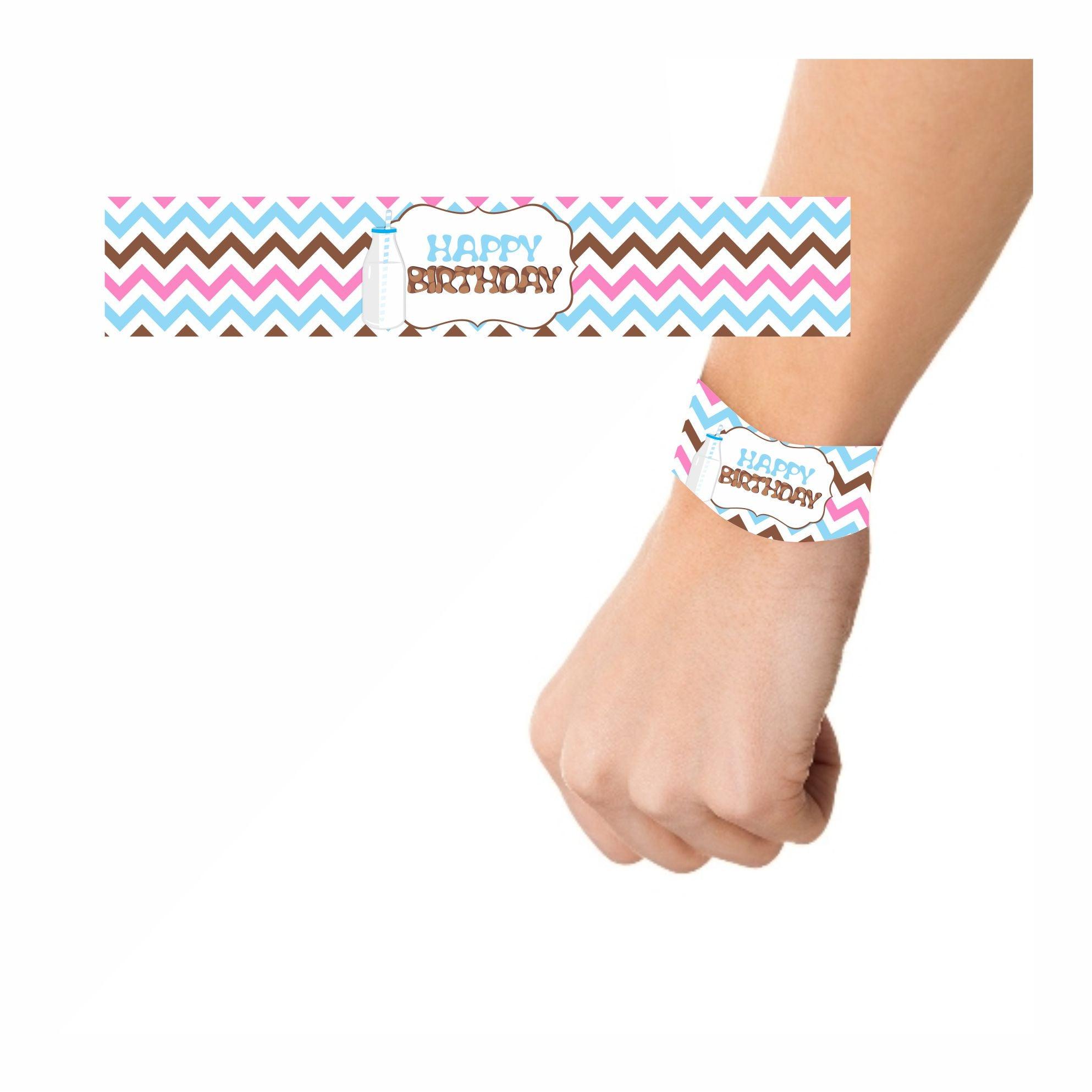 Milk and Cookies Theme Wrist Bands - Pack of 10 THEME PARTIES Pretty UR Party