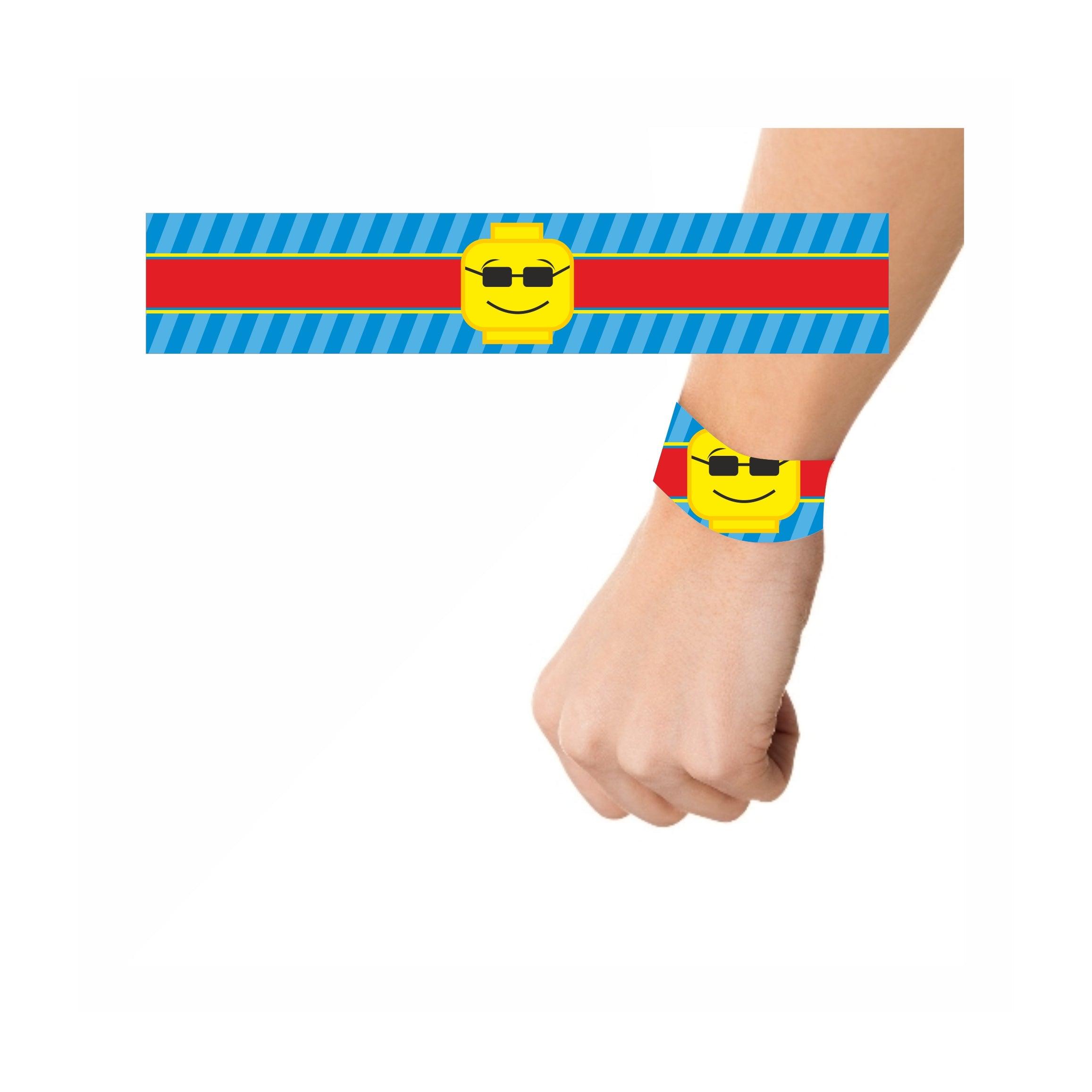 Lego inspired Wrist Bands - Pack of 10 THEME PARTIES Pretty UR Party