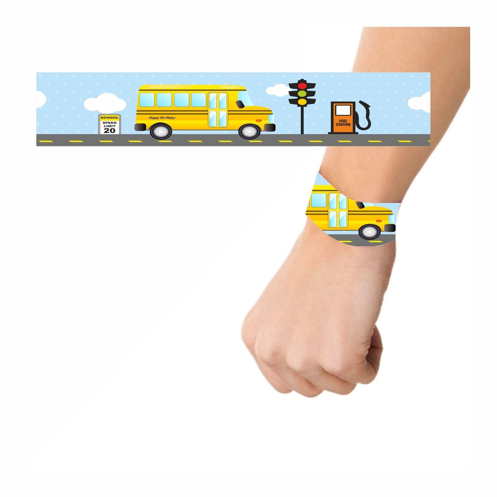 Wheels On The Bus Theme Wrist Bands - Pack of 10 THEME PARTIES Pretty UR Party