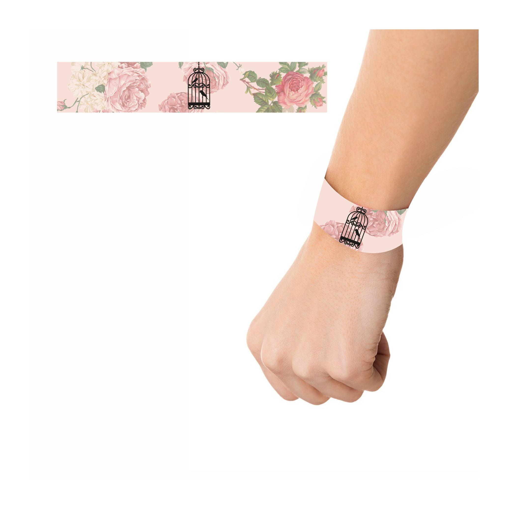 Pink Floral and Bird Cage Wrist Bands - Pack of 10 THEME PARTIES Pretty UR Party