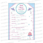 Pink & Blue Advice List BABY SHOWER Pretty UR Party