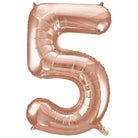 5 Number Foil Balloon ALL PARTY SUPPLIES Pretty UR Party 16 inch Rose Gold