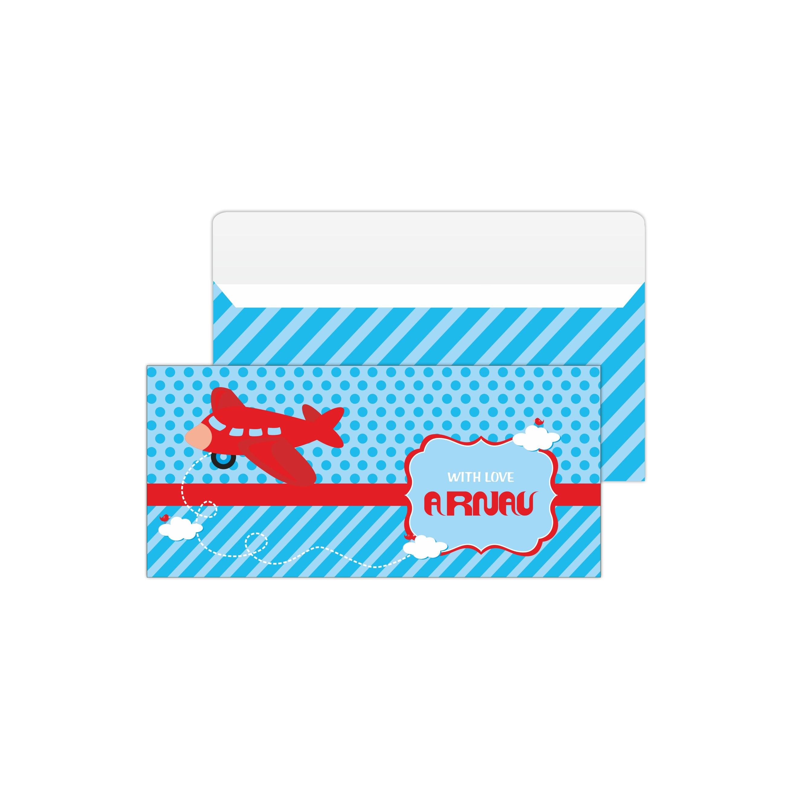 Airlines Money Envelopes - Pack of 10 envelopes PERSONALISED Pretty UR Party