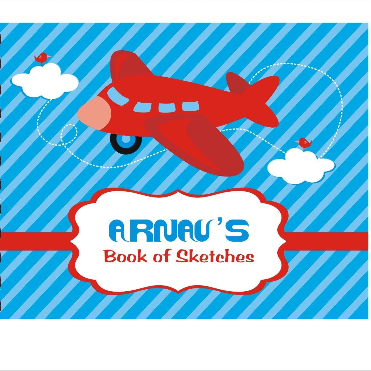 Airlines themed Personalised Sketchbook PERSONALISED Pretty UR Party