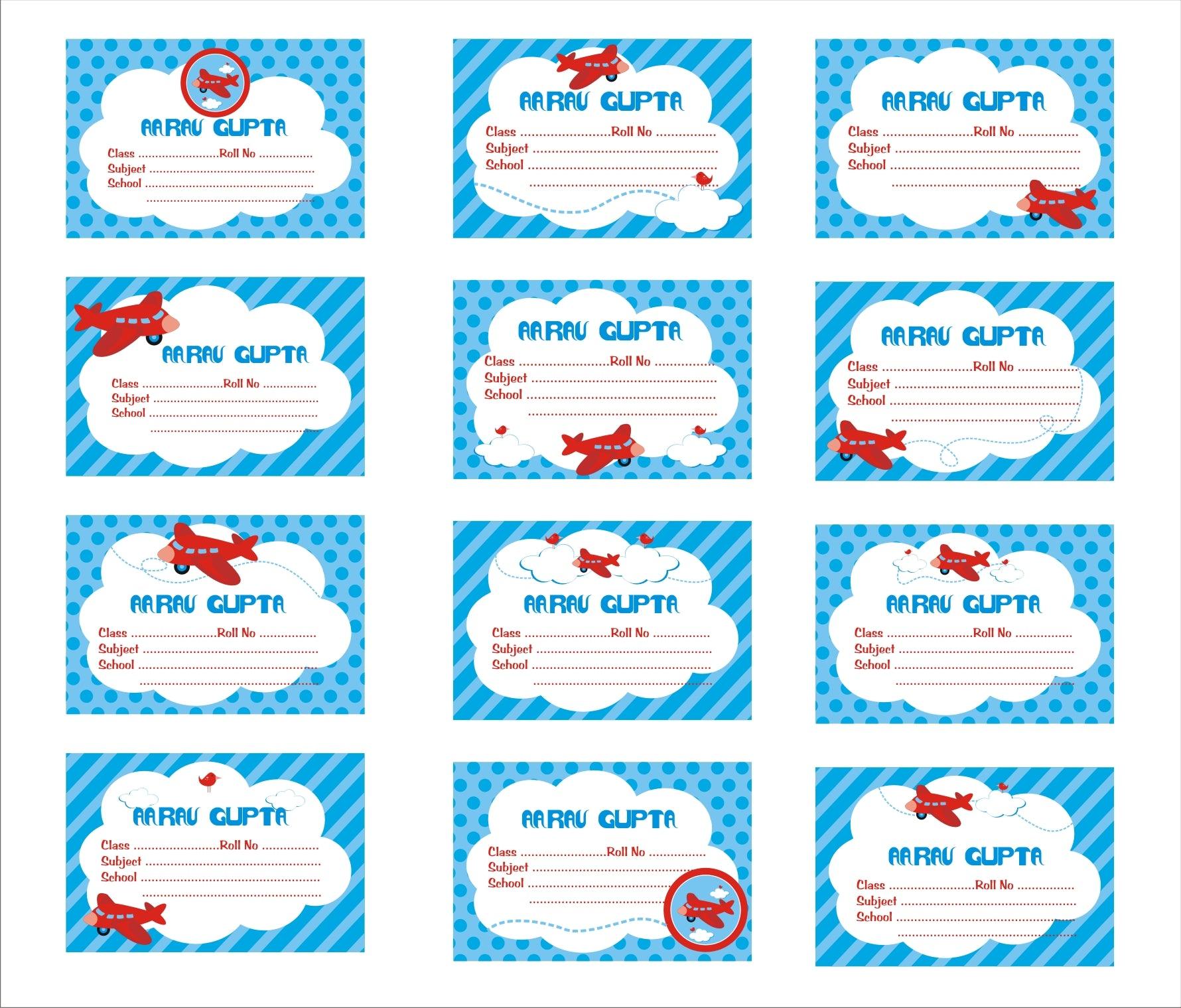 Airlines Book Name Labels PERSONALISED Pretty UR Party