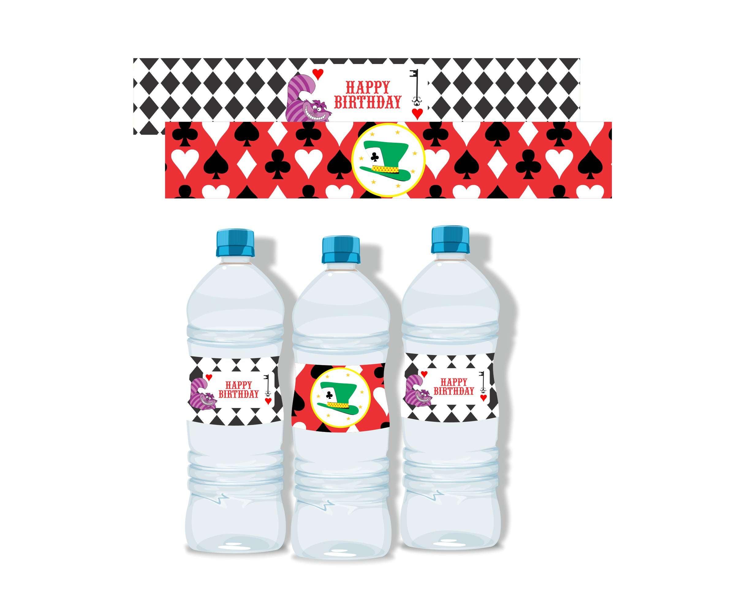 Alice in Wonderland Bottle Labels THEME PARTIES Pretty UR Party