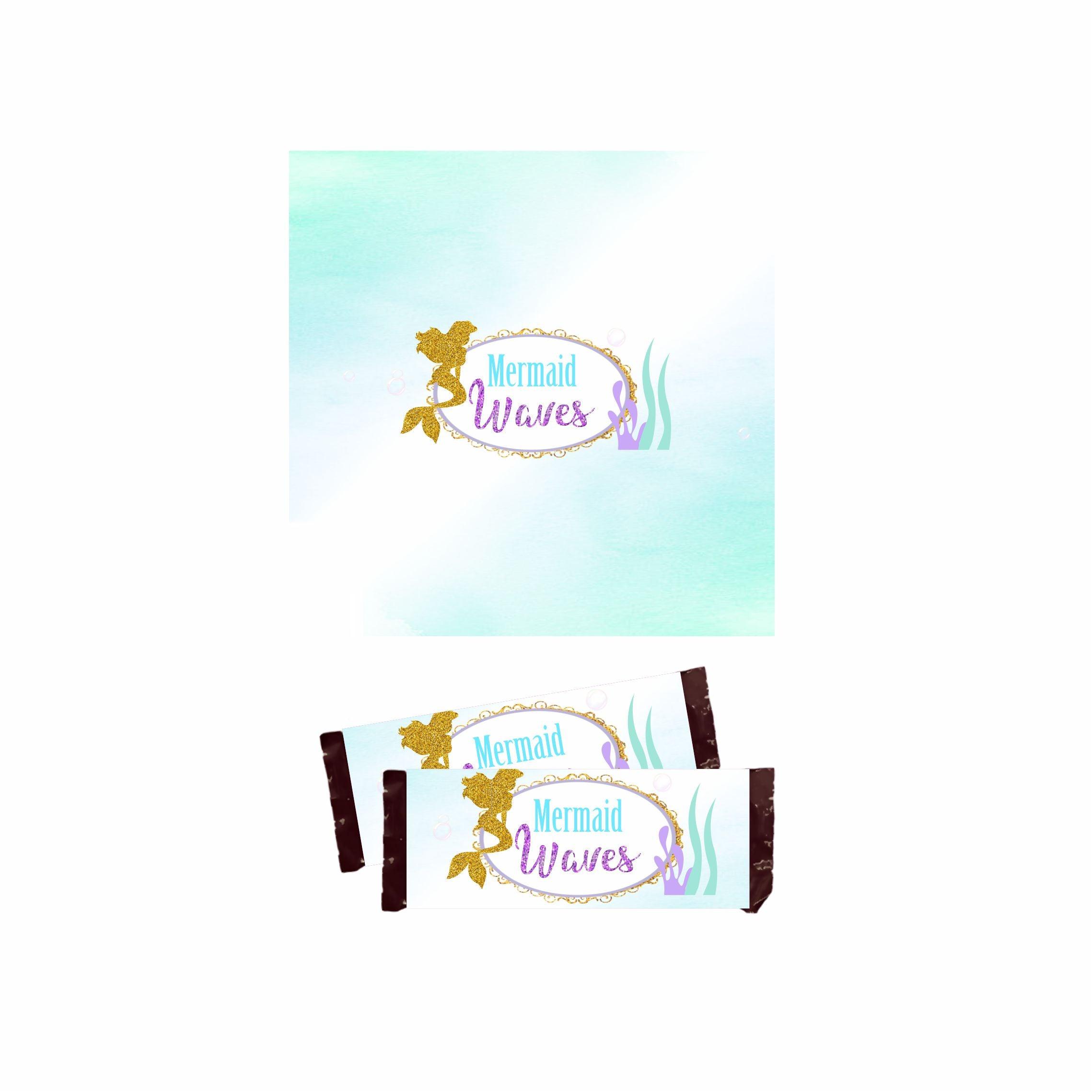 Aqua Mermaid Theme Chocolate Wrappers THEME PARTIES Pretty UR Party