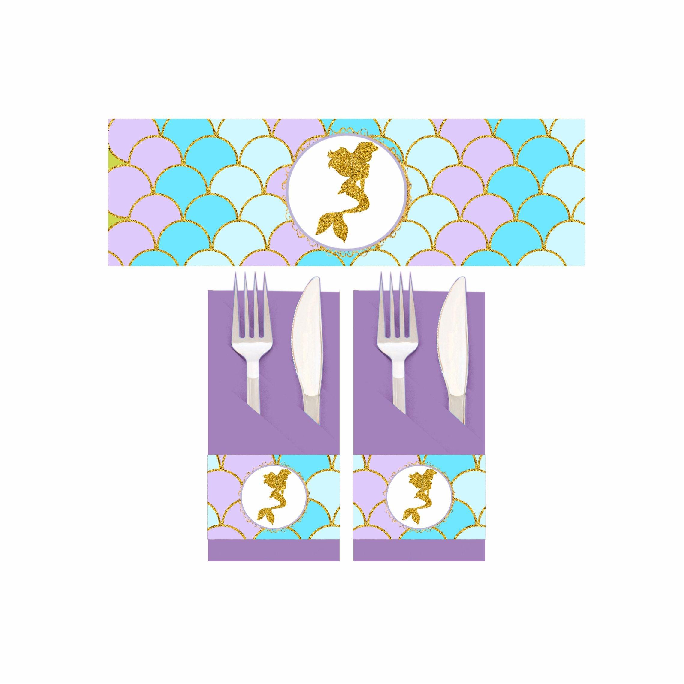 Aqua Mermaid Theme Napkin Rings THEME PARTIES Pretty UR Party