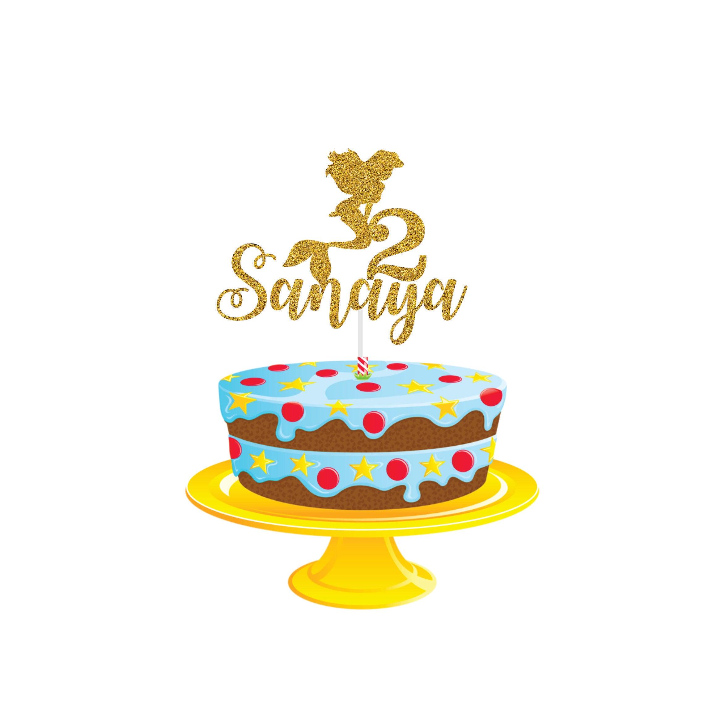 Aqua Mermaid Theme Cake Topper HANDCRAFTED Pretty UR Party