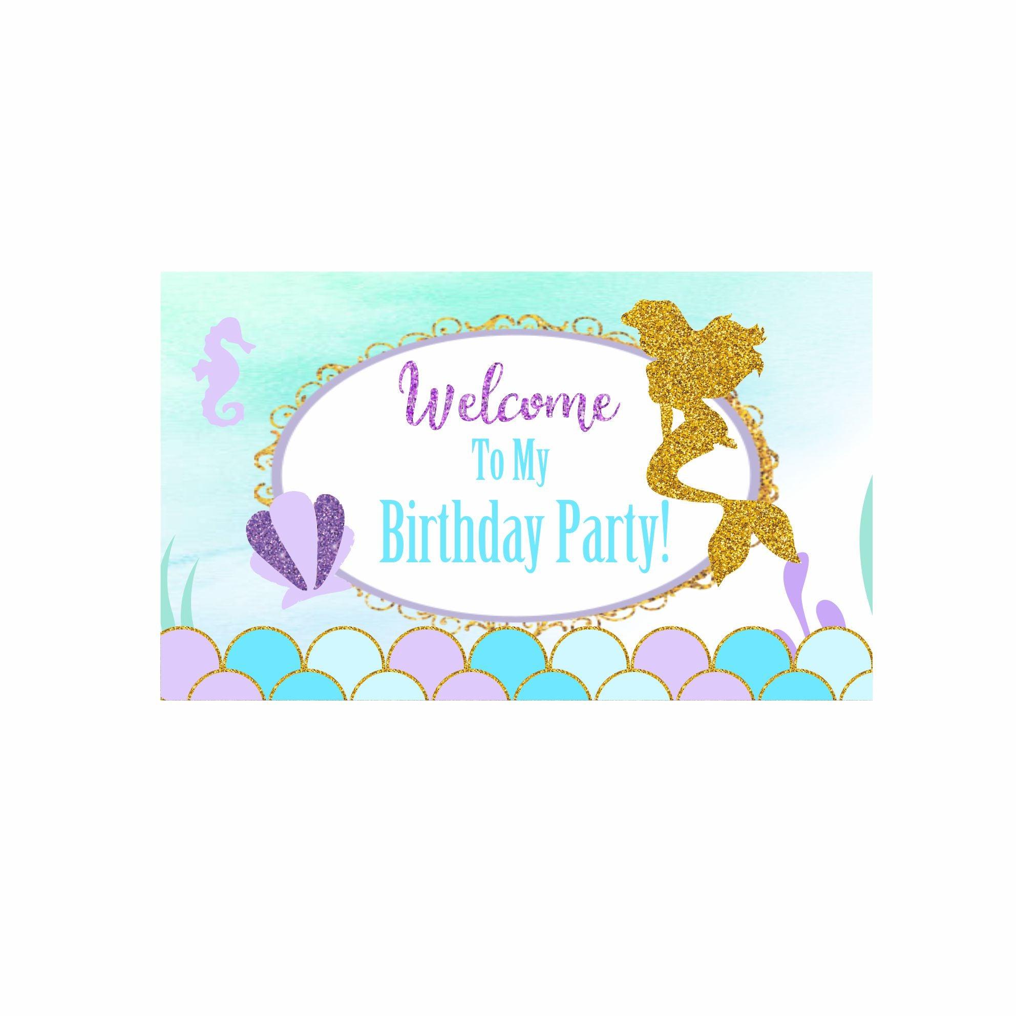 Aqua Mermaid Theme Entrance Banner / Door Sign THEME PARTIES Pretty UR Party