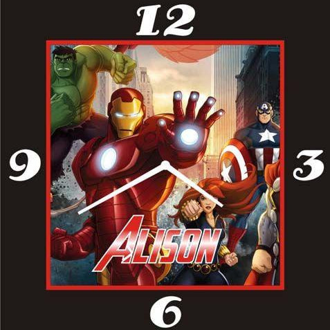 Personalised Avengers Clock THEME PARTIES Pretty UR Party