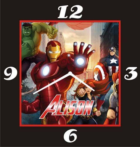 Personalised Avengers Clock THEME PARTIES Pretty UR Party
