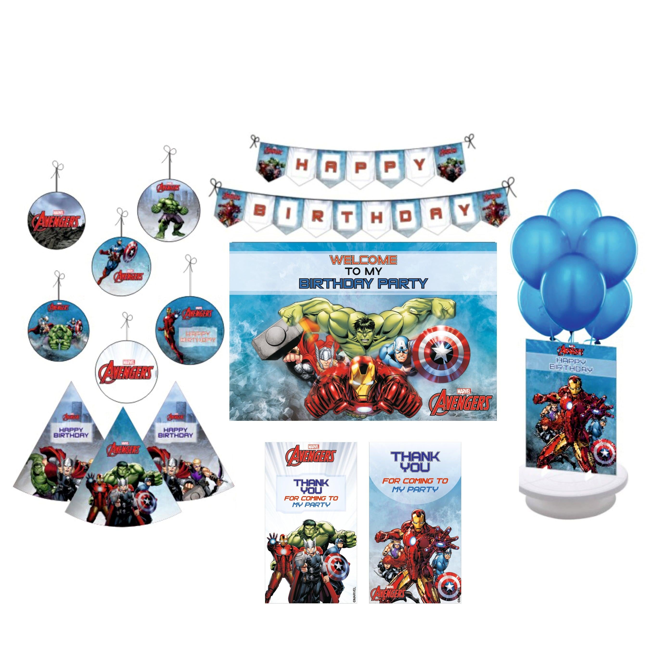 Marvel Avengers Party Decorations Kit - 80 pieces combo Pack THEME PARTIES Pretty UR Party