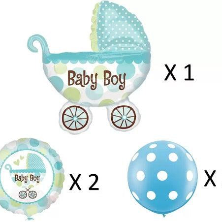 Its a Boy Pram Balloon - 5 pieces Set ALL PARTY SUPPLIES Pretty UR Party