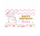 Baby Elephant Theme Backdrop PERSONALISED Pretty UR Party