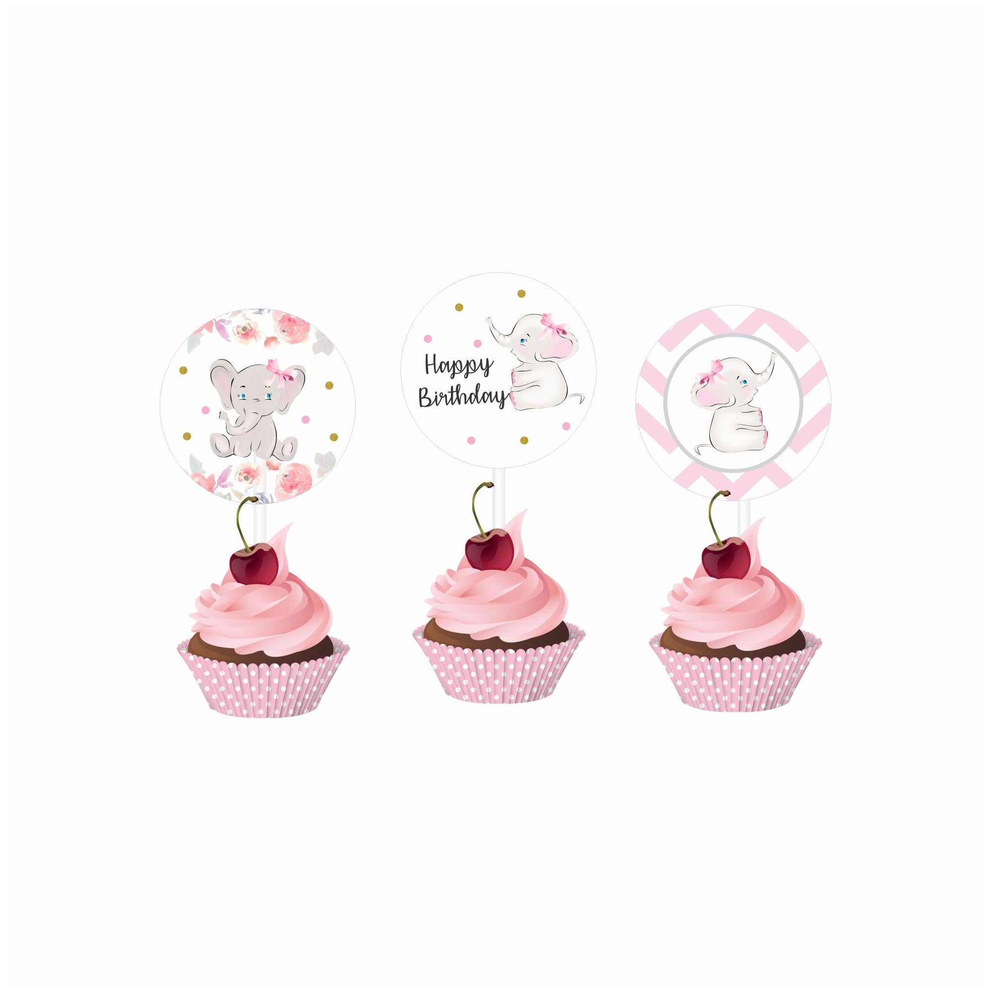 Baby Elephant Theme Cupcake / Food Toppers THEME PARTIES Pretty UR Party