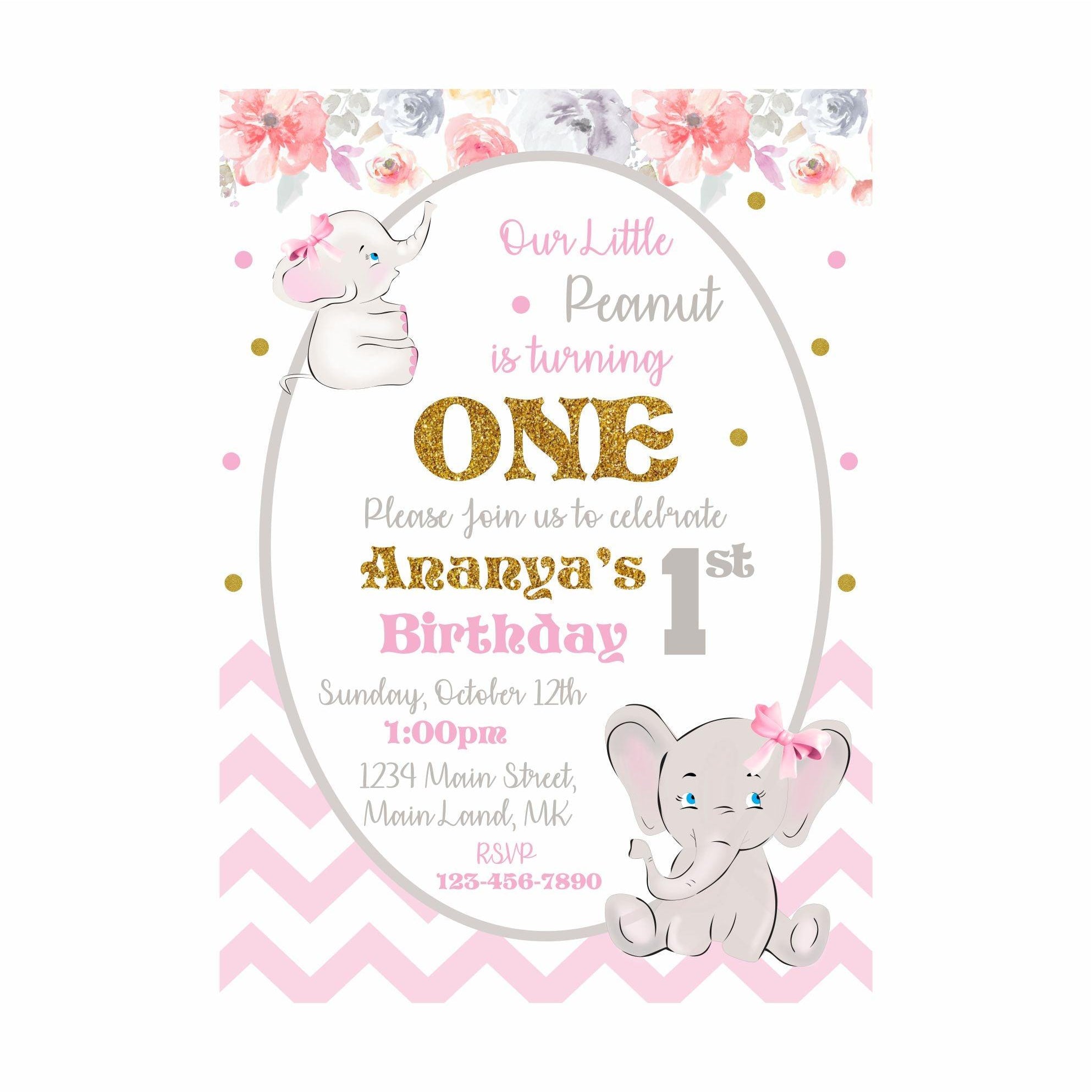 Baby Elephant Theme Invitations ALL PARTY SUPPLIES Pretty UR Party
