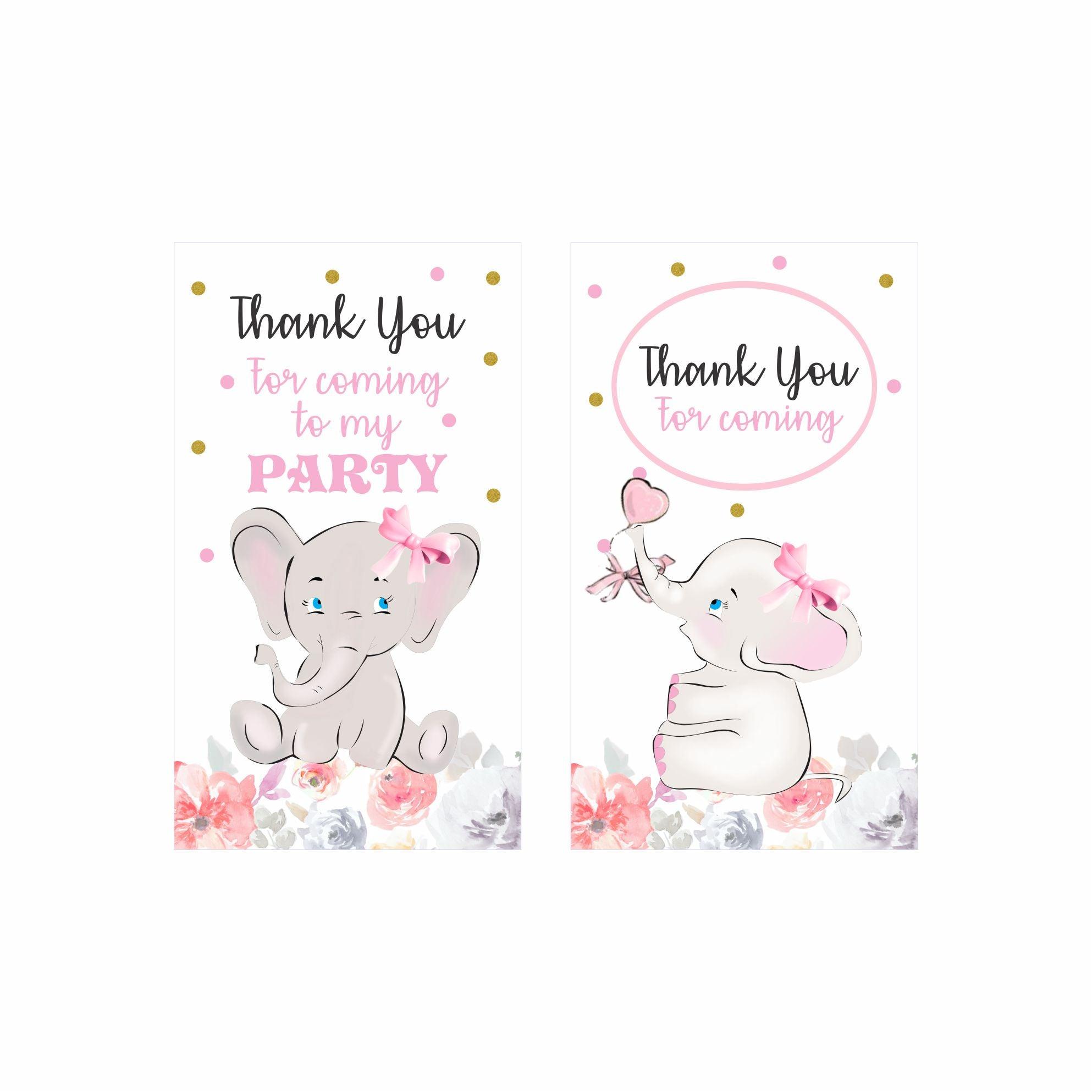 Baby Elephant Theme Thank you Tags THEME PARTIES Pretty UR Party